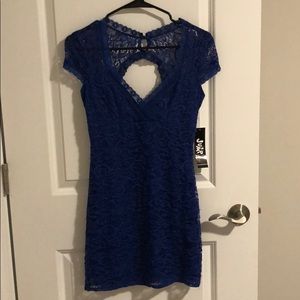 Blue Lace Cocktail Dress